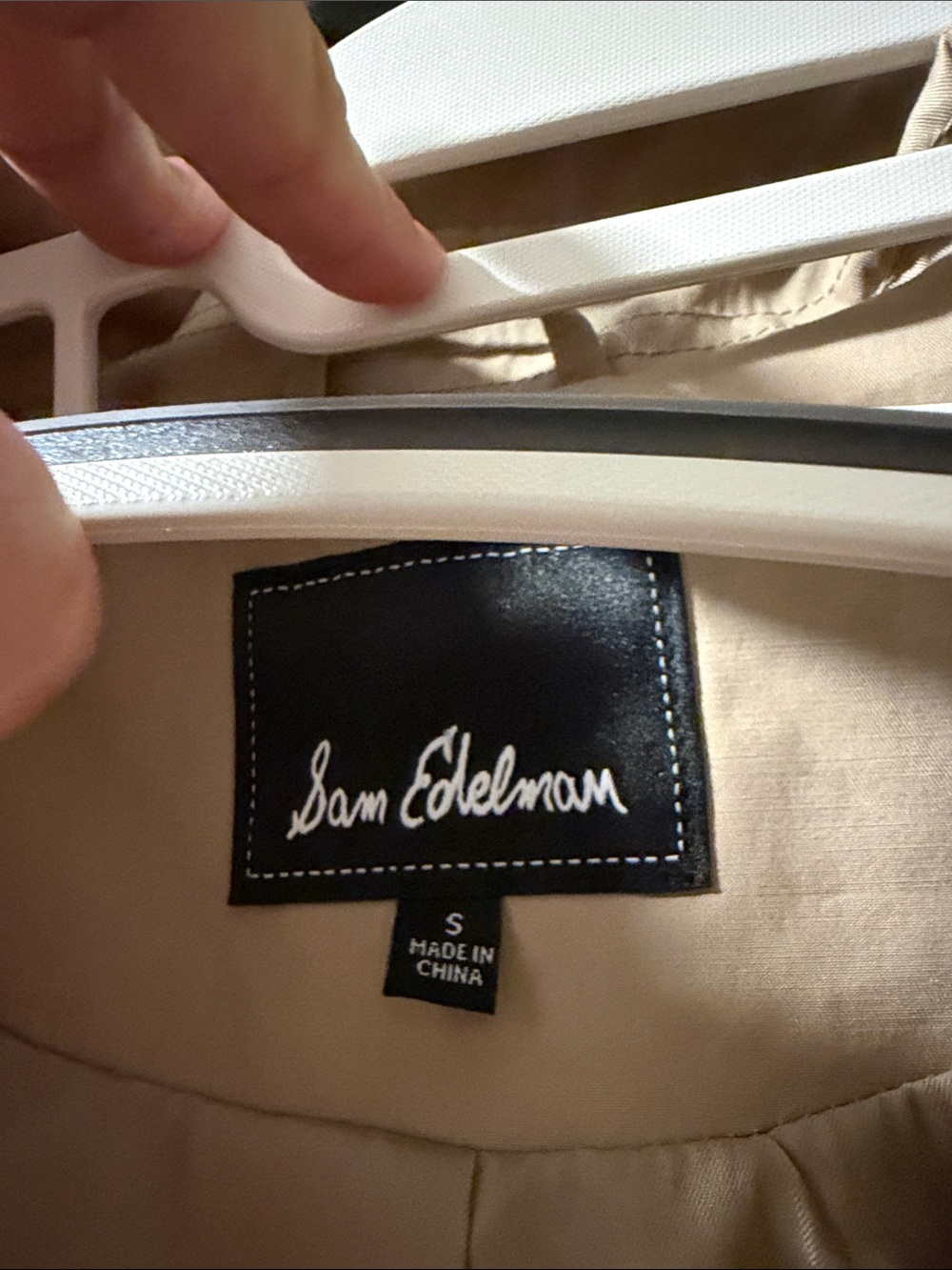 Sam Edelman Women's Beige Trench Coat with Belt - Picture 2 of 3